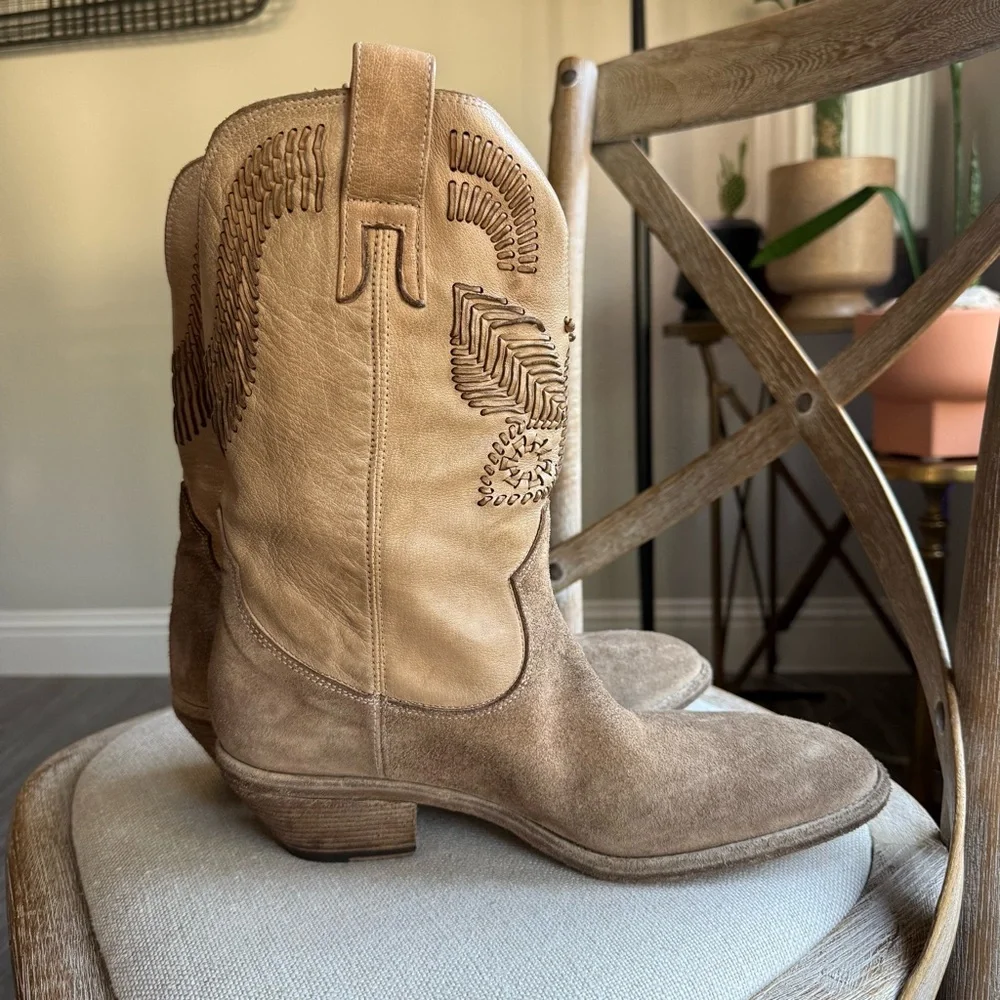 Free People Marco Delli Boho Butterfly Western Boots - Picture 13 of 16